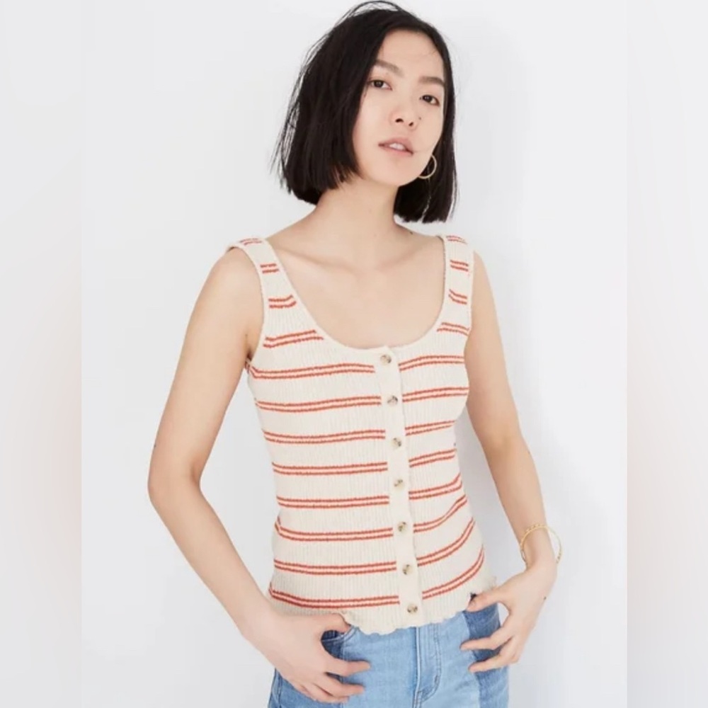 Button-Front Sweater Tank